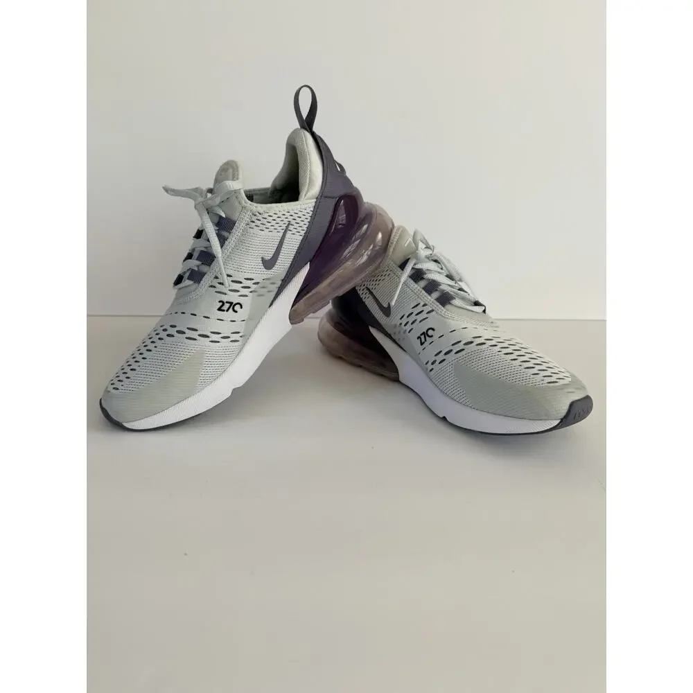 Nike Air Max 270 Low Top Mesh Lace Up Breathable Sneakers Gray/Purple/White